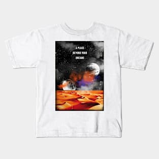 Dune retro travel art print Kids T-Shirt